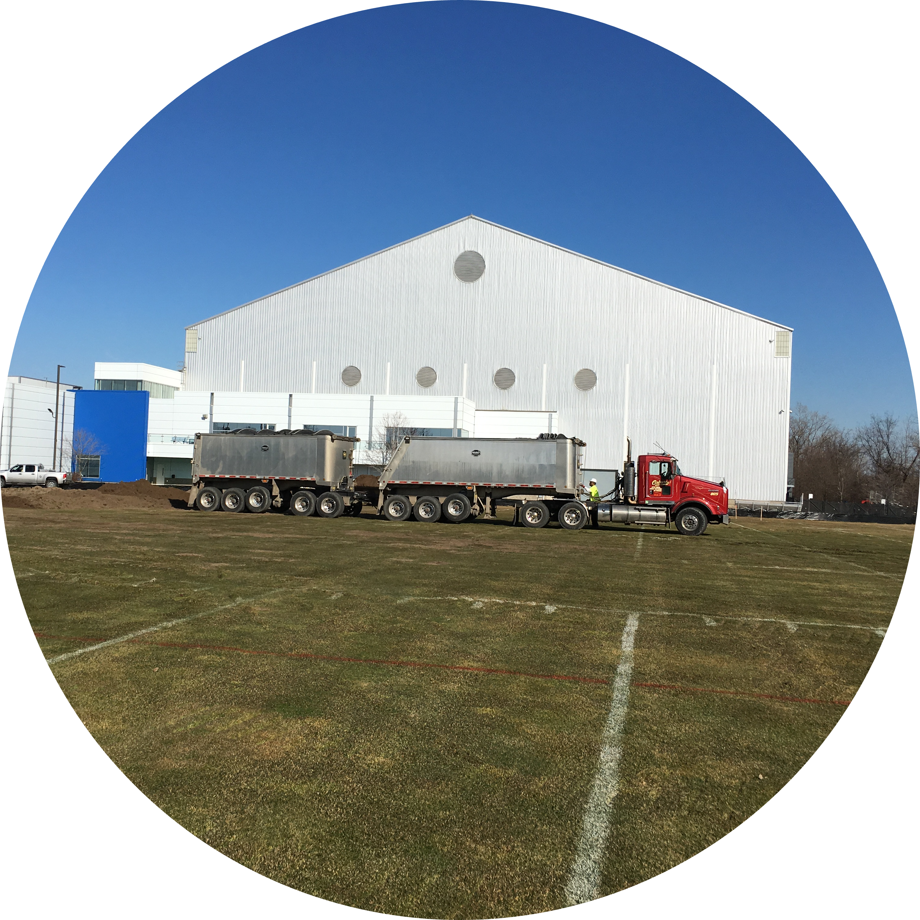 truck on athletic field